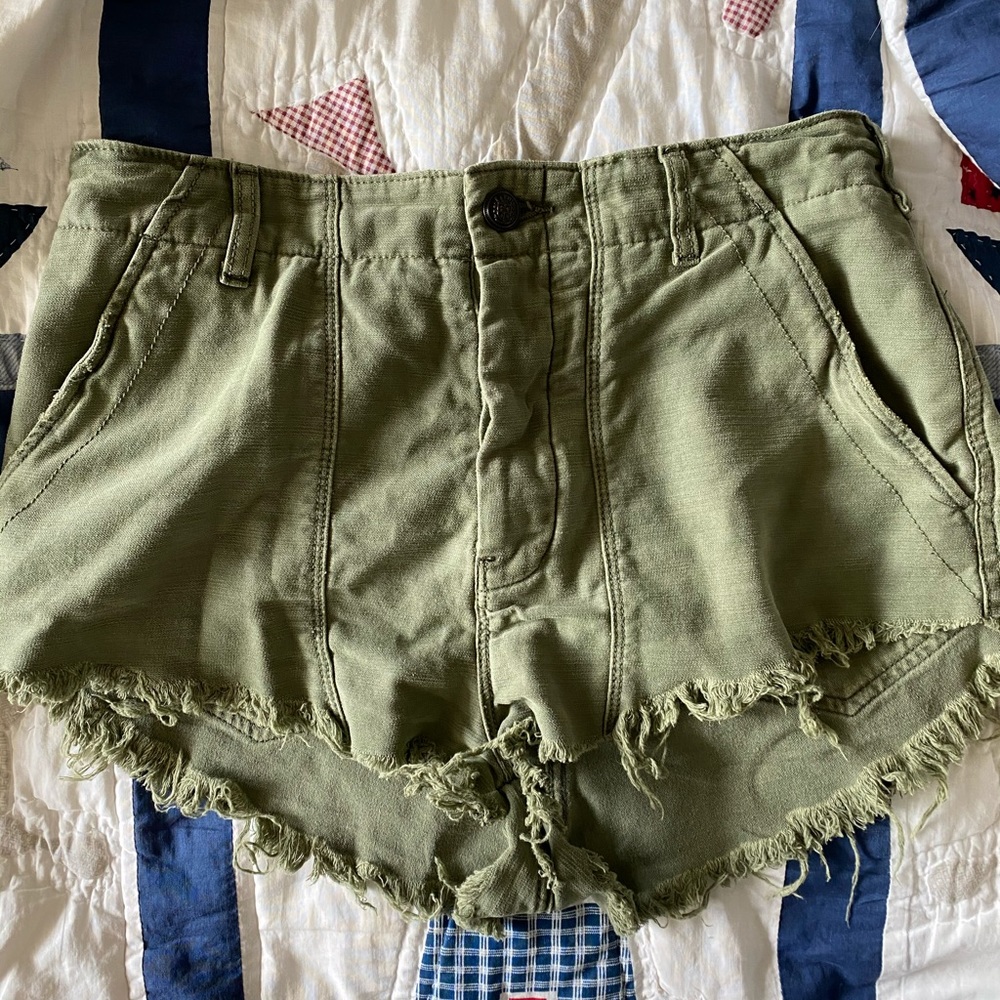 Free People Military Green Cheeky Shorts